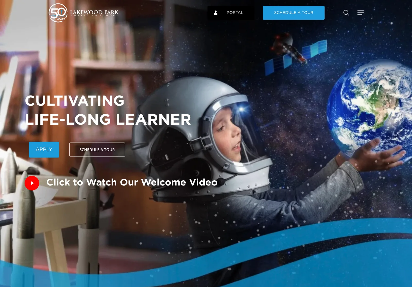 Lakewood Park Christian School website after redesign